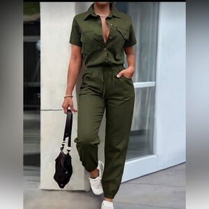 Olive Green Women's Jumpsuit